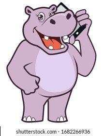 Hippopotamus mascot cartoon in vector