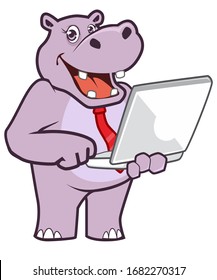 Hippopotamus mascot cartoon in vector