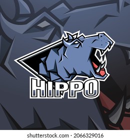 Hippopotamus mascot logo, Vector illustration eps.10