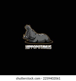 Hippopotamus mascot logo vector illustration