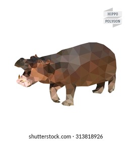 Hippopotamus polygon vector