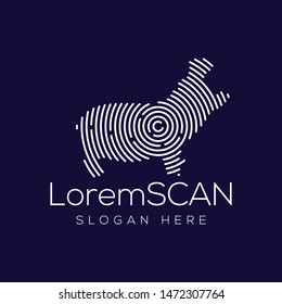 hippopotamus Scan Technology Logo vector Element. Animal Technology Logo Template