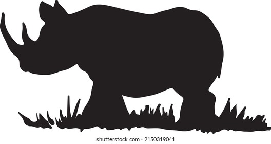 Hippopotamus Silhouette Black And White