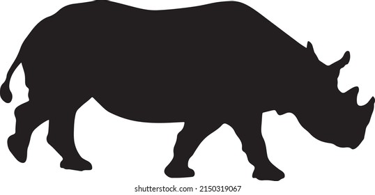 Hippopotamus Silhouette Black And White