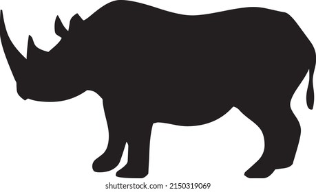 Hippopotamus Silhouette Black And White