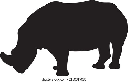 Hippopotamus Silhouette Black And White