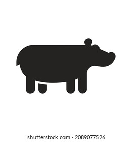 hippopotamus silhouette illustration, vector, icon. very suitable for logos, websites, applications, apps, backgrounds and more.