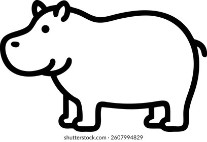 hippopotamus silhouette vector art design.