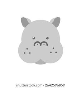 Hippopotamus simples ícone material de ilustração
