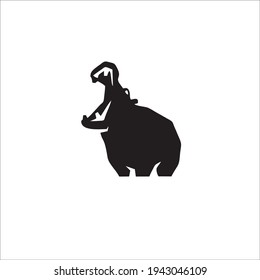 Hippopotamus Symbol Logo. Tattoo Design. Vector Illustration.