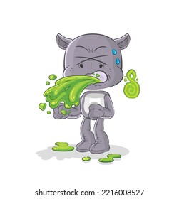der Nilpferd wirft Cartoon auf. Cartoon-Maskottvektor