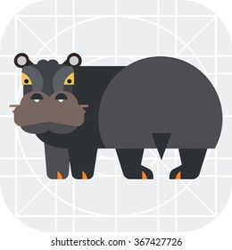 Hippopotamus vector icon