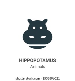 Hippopotamus vector icon on white background. Flat vector hippopotamus icon symbol sign from modern animals collection for mobile concept and web apps design.
