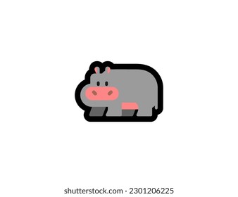 Hippopotamus-Vektorsymbol auf weißem Hintergrund. Hippopotamus emoji Illustration. Isolierte Nilpferd-Vektoremoticon