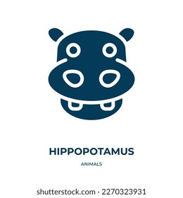 hippopotamus vector icon. hippopotamus, wild, wildlife filled icons from flat animals concept. Isolated black glyph icon, vector illustration symbol element for web design and mobile apps