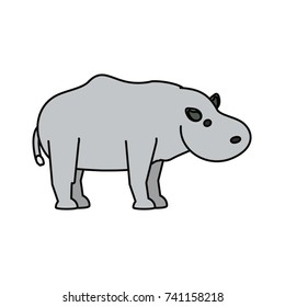 hippopotamus  vector illustration