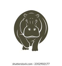 Hippopotamus vector illustration design. Hippopotamus logo design Template.