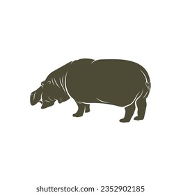 Hippopotamus vector illustration design. Hippopotamus logo design Template.