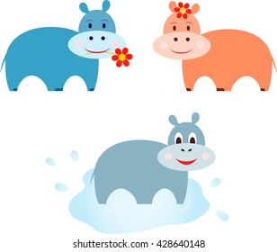 Hippopotamus Vectors, Animal Vectors