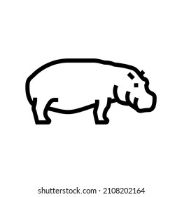 hippopotamus wild animal line icon vector. hippopotamus wild animal sign. isolated contour symbol black illustration