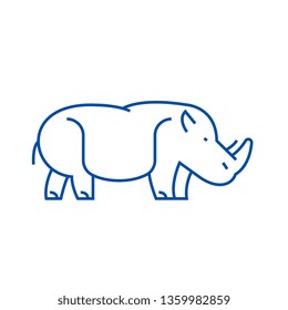 Hippopotamus,hippo line icon concept. Hippopotamus,hippo flat  vector symbol, sign, outline illustration.