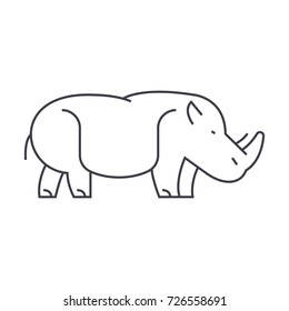 hippopotamus,hippo vector line icon, sign, illustration on background, editable strokes