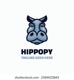 Hippopy Simple Mascot Logo Template