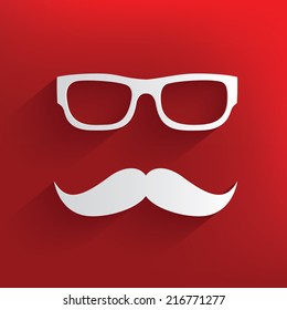 Hippy design on red background,clean vector