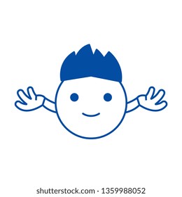 Hippy emoji line icon concept. Hippy emoji flat  vector symbol, sign, outline illustration.