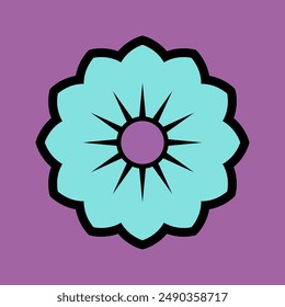 Hippy groovy daisy flowers retro style Illustration
