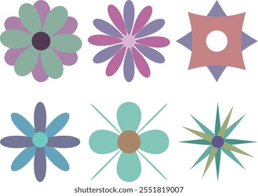 Hippy groovy margaridas flores set 3.