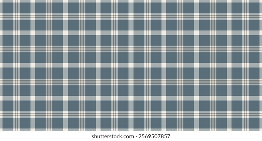 Hippy plaid textile background, creativity pattern vector texture. Official tartan check seamless fabric in dark gray and pastel colors palette.