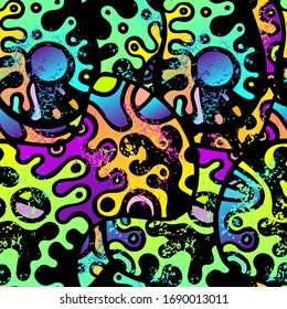 Impresión Hippy. Diseño moderno sin inconvenientes.  Envase Grafiti. Mano caótica dibujada. Collage lineal. Arte de la calle Bizarre. Estilo creativo y moderno. Forma de contraste abstracto. Fondo del Vector Loco de Doodle.
