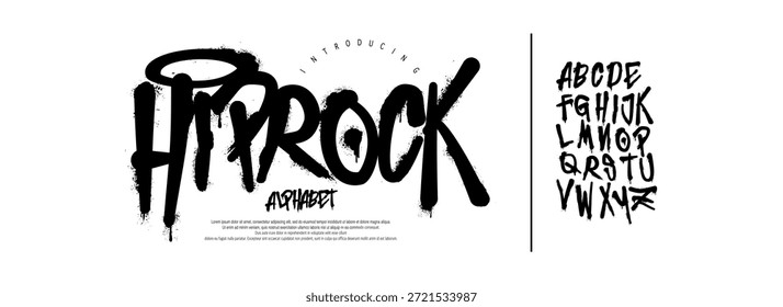 Hiprock Font é uma fonte de exibição de pincel em negrito com traçados ásperos e textura crua, inspirada em arte de rua e letras pintadas à mão.