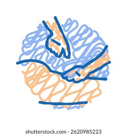 quadris massagem terapia doodle ícone esboço vetor. quadris massagem terapia sinal. símbolo isolado ilustração