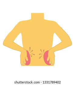 Hips pain flat icon design 