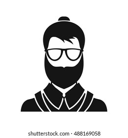 Hipsster man icon in simple style on a white background vector illustration
