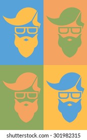 hipster abstract character pop art style