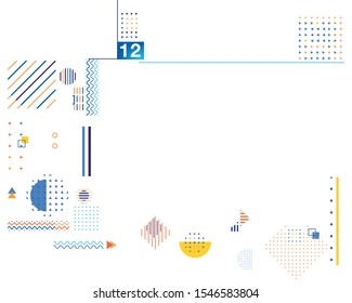 Hipster abstract color pattern. Geometric forms, line, shapes background. patterns with trendy Memphis fashion
