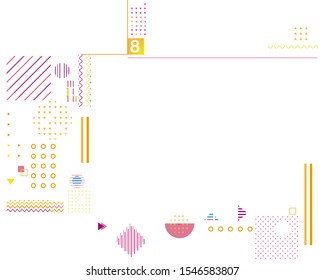 Hipster abstract color pattern. Geometric forms, line, shapes background. patterns with trendy Memphis fashion