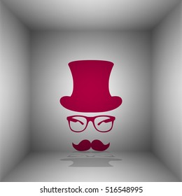 Hipster accessories design. Bordo icon with shadow in the room.