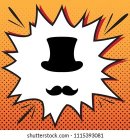 Hipster accessories design. Vector. Comics style icon on pop-art background.
