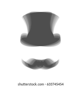Hipster accessories design. Vector. Gray icon shaked at white background.