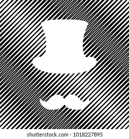 Hipster accessories design. Vector. Icon. Hole in moire background.