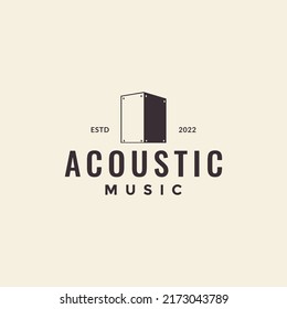 Hipster Acoustic Cajon Logo Design Vector Graphic Symbol Icon Illustration Creative Idea