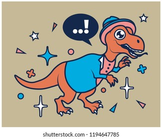 Hipster Animal Cartoon T Shirt Design