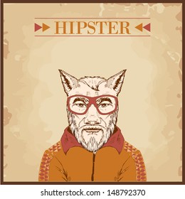 hipster animal character