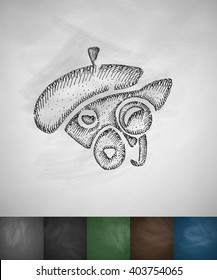 hipster animal icon. Hand drawn vector illustration