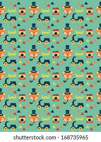 hipster animal pattern design. vector illustration