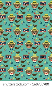 hipster animal pattern design. vector illustration